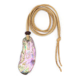 Sea Smoothed Abalone Pendant with Red and Black Topper Stone