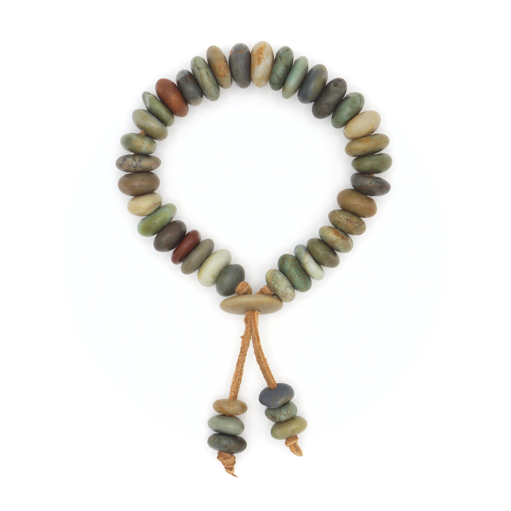 Aquamarine "Wampum" Style Bracelet