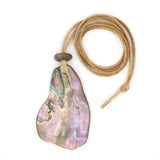 Necklace with a large shell pendant on a white background