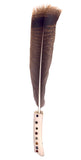 Deer Bone and Wild Turkey Feather Smudge Fan with Inlaid Sea Jewels