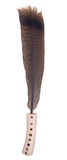 Deer Bone and Wild Turkey Feather Smudge Fan with Inlaid Sea Jewels